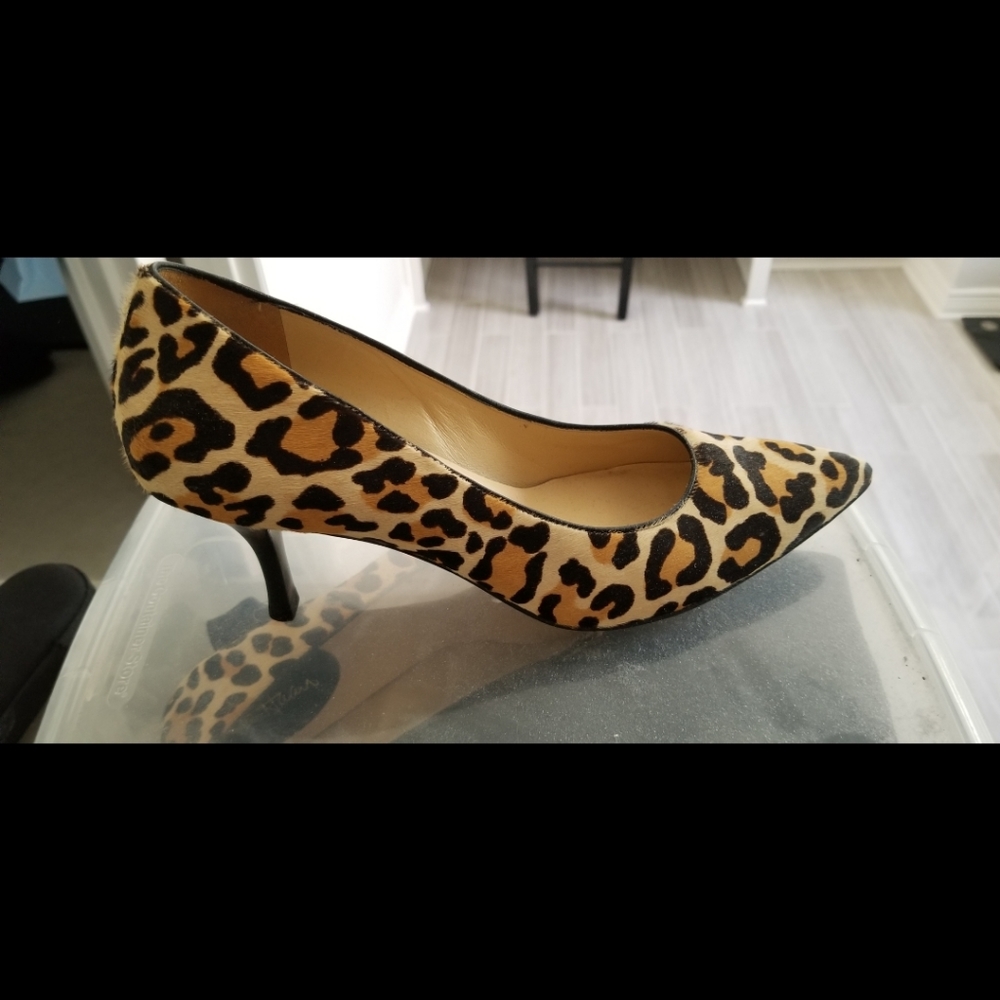 Cole Haan leopard peint kitten heels